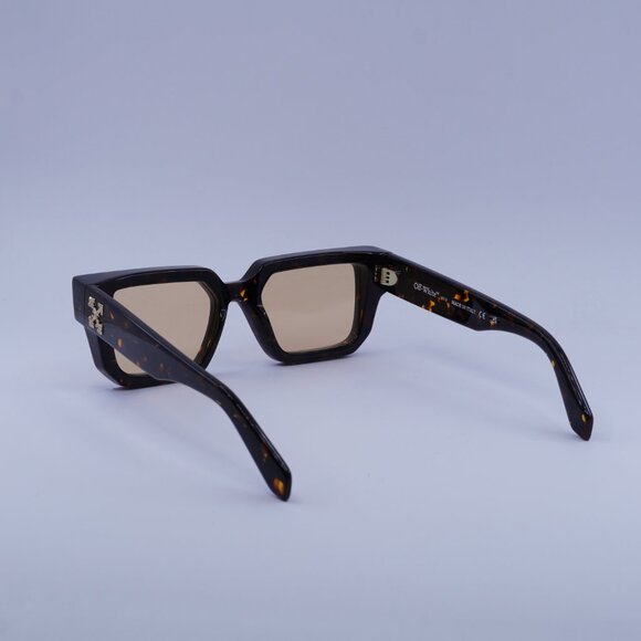 Off-White OERI146 SILVERSTONE 6062 Sunglasses Havana Square Frame, Camel Lenses - Picture 7 of 12